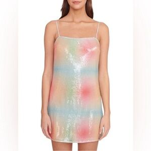 STAUD Multicolor Sequin Mini Dress